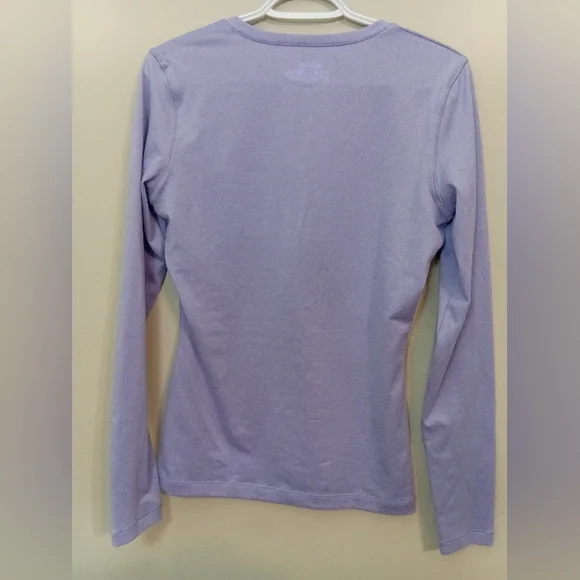 Under Armour Women's Light Purple V-Neck Long Sleeve Top - Picture 6 of 9